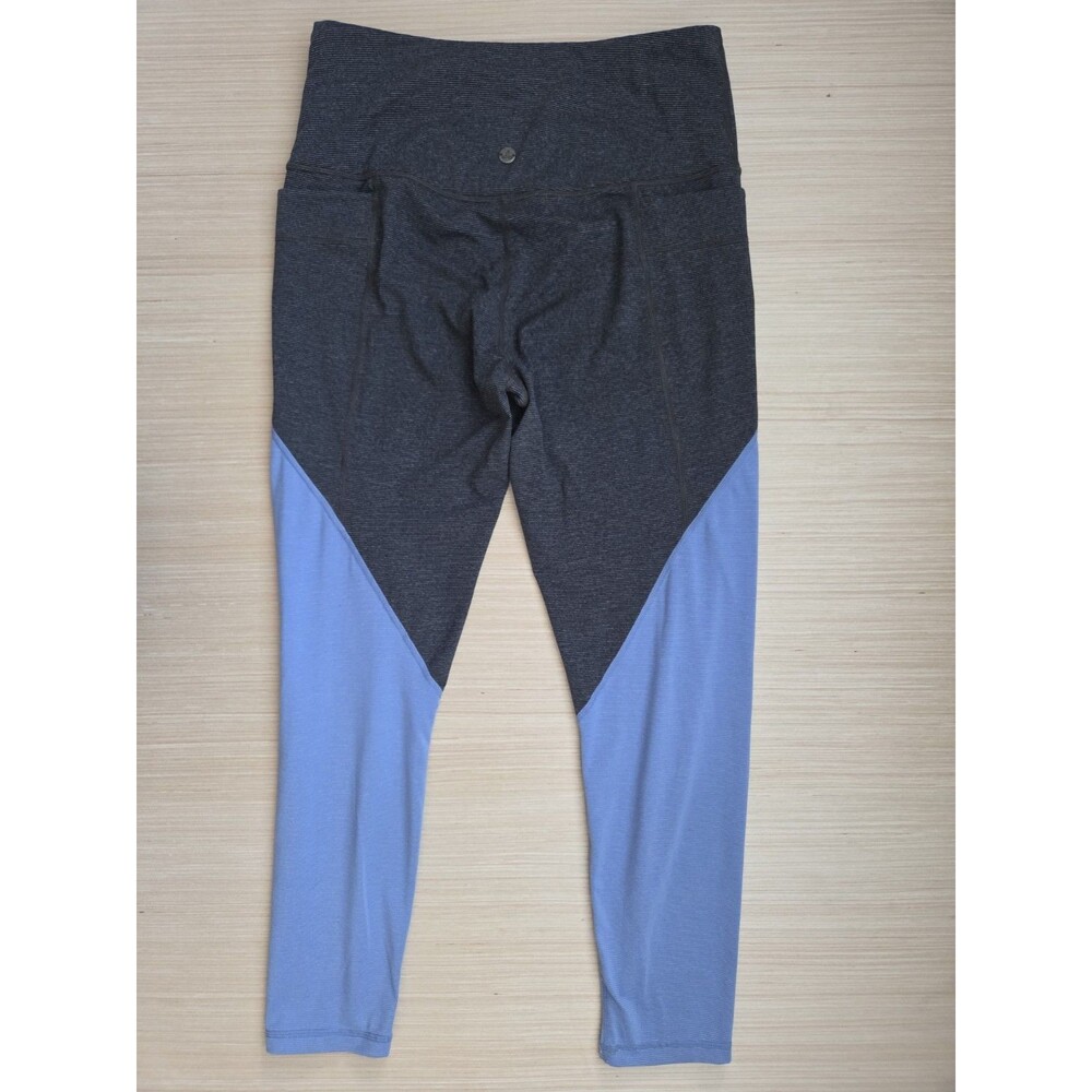 Prana Women’s Stefania Stretch Mid Rise Side Pockets Leggings Blue Gray Size M - Picture 2 of 6